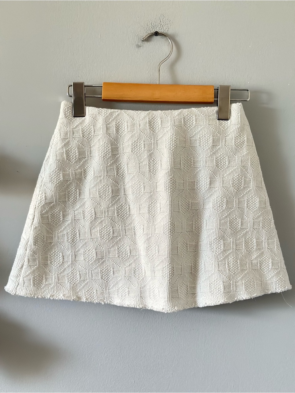 Zara | Ivory Textured Mini Skirt